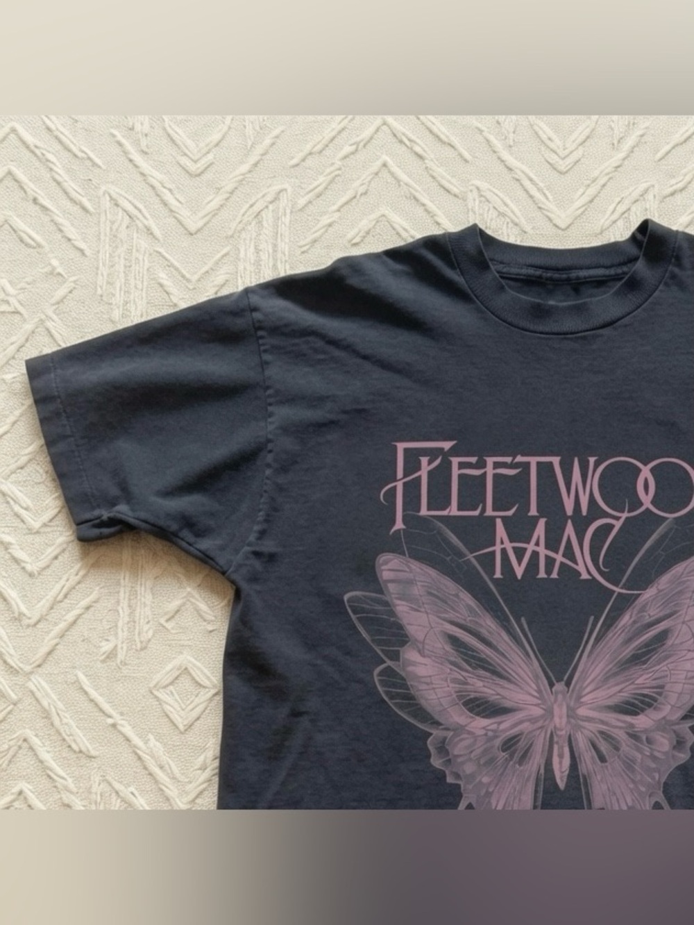 Fleetwood Mac Butterfly Graphic Tee - Black & Dusty Pink - Picture 2 of 4